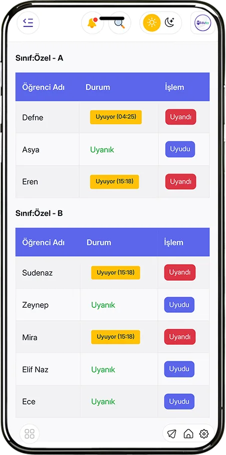 Uyku Takibi Modülü - Öğrenci Uyku Süresi Kaydı, Fotoğraflı Doğrulama ve Aylık Raporlar

